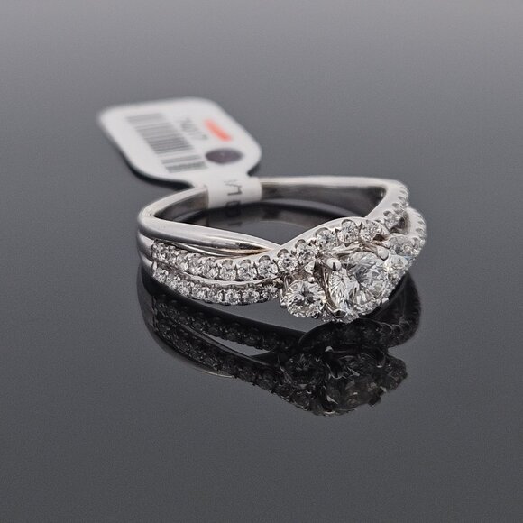 14K White Gold LEO Diamond Bypass Engagement Ring Band 1.23TCW 5.6 Gram Size 10 - Picture 16 of 16